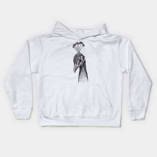 Peacock head image Kids Hoodie